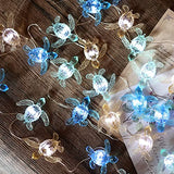 JASHIKA- Sea Turtle Decorative Lights- Ocean Themed String Lights -10ft 30 LEDs-USB Plug-in -Battery Pack - Remote Control -Baby Shower- Bathroom- Christmas -Beach-Party Decor