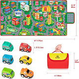 beetoy Car Rug, 31.5"X67" Play Mat with Roads for Kids | Portable, Anti-Slip, Educational City Life Traffic Carpet, For 6 Toy Cars