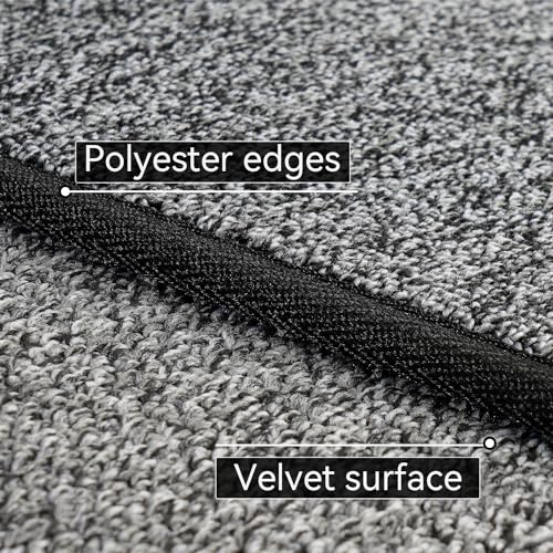 AREDO Runner Rug with Non Slip Rubber Backing, Washable Soft Floor Carpet for Kitchen, Hallway, Entryway Indoor, Bedroom, Laundry, Low Pile Area Rugs, Solid color with Pointillism style, 2*6 ft BLACK