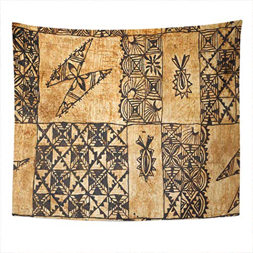 Shenywell Tapestry Wall Hanging 60x80 Inch Traditional Pacific Island Tapa Cloth Polyester Dorm Apartments Bedrooms Living Beach Blankets Curtains Picnic Blankets