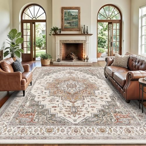 8x10 Area Rug for Living Room Large Washable Vintage Area Rug