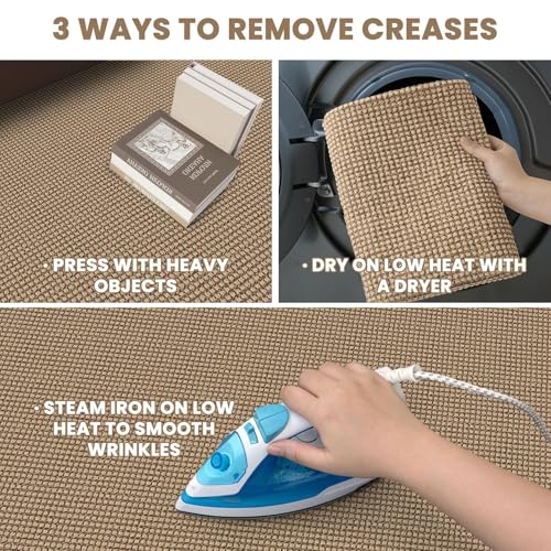 EARTHALL Woven Runner Rug 2x5 Ft Washable Runners for Hallways Cotton Non Slip Rubber Backed Kitchen Runner Braided Indoor Floor Carpet for Entryway, Hallway, Kitchen, Bedroom, Orange/Tan/Brown