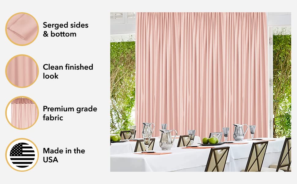 AK TRADING CO. 10 feet x 8 feet IFR Polyester Backdrop Drapes Curtains Panels with Rod Pockets - Wedding Ceremony Party Home Window Decorations - Olive Green