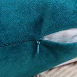 MIULEE Pack of 2 Velvet Decorative Pillow Covers Teal Bundle Set of 2 Pillow Inserts 18x18