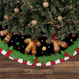 Gingerbread Tree Skirt, Christmas Tree Skirt Red Xmas Tree Skirts Mat 36 in for Indoor Outdoor Holiday Party Merry Christmas Tree Topper Ornaments Decorations