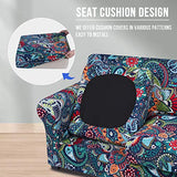 hyha Couch Covers, Chair/Sofa Covers, Floral Pattern, Stretch, Printed, 2 Pieces, Armchair Slipcover, Separate Couch Cushion Slipcover, Furniture Protector for Dogs(Armchair, Paisley Floral)