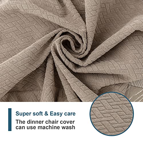 Genina Waterproof Seat Covers for Dining Room Chair Covers Waterproof Dining Chair Covers (4 PCS-Rear-Covered, Taupe)