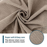 Genina Waterproof Seat Covers for Dining Room Chair Covers Waterproof Dining Chair Covers (4 PCS-Rear-Covered, Taupe)