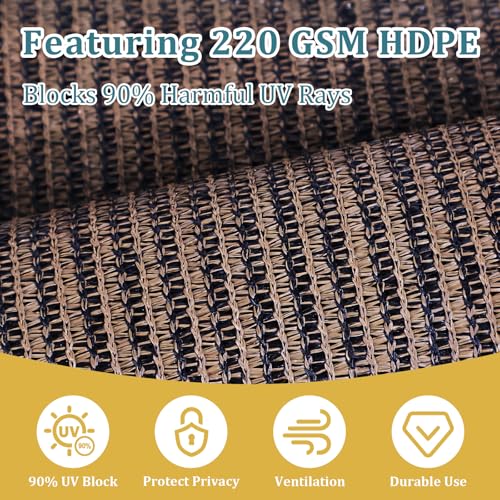 Shade&Beyond Outdoor Roller Shades with Splicing Design, 8' W x 8' H Cordless Patio Roll Up Blinds, Exterior Shade Cloth Roll for Porch, Gazebo, Pergola, Balcony, Mocha