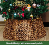 CENBOSS Rattan Christmas Tree Collar, Brown Wash, 36 inch | Easy to Assemble & Store