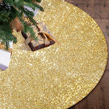 yuboo Gold Christmas Tree Skirt, 48 Inch Sequin Xmas Tree Mat - Glitter Tree Collar Double Layers for Gold Christmas Decorations&Ornaments