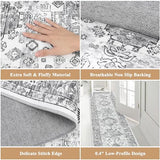 Pauwer Hallway Runner Rug 2'6'' x 12',Washable Kitchen Runner, Vintage Grey