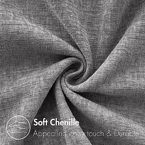 MIULEE Pack of 2 Couch Throw Pillow Covers 18x18 Inch Soft Dark Gray Chenille Pillow Covers for Sofa Living Room Solid Dyed Pillow Cases