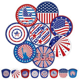 Gejoy 48 Pcs Independence Day Foldable Fan 4th of July Red White and Blue Handheld Round Patriotic Folding Flying Disc for Daily Use Festival Wedding Party Favors Decorations Portable, 8 Style