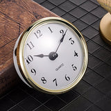 Hicarer 3-1/8 Inch (80 mm) Quartz Clock Insert Fit-up/Insert with Arabic Numeral, Gold Trim, Quartz Movement