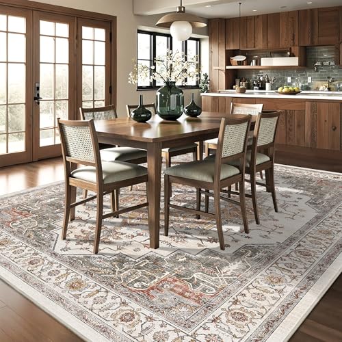 8x10 Area Rug for Living Room Large Washable Vintage Area Rug