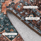 Ciicool Washable 2x3 Entry Rug, Small Rugs for Entryway Kitchen Bathroom Door Mat Indoor Entrance, Non Slip Rubber Backing, Stain & Fade Resistant,Oriental Low-Pile Throw Carpet
