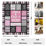 CUJUYO Christian Gifts for Women Blanket 60"x50" - I Am a Child of God Blankets - Inspirational Religious Birthday Catholic Spiritual & Baptism Confirmation Gifts for Girls