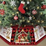Christmas Tree Collar for Artificial Trees, Nativity Christian Christmas Decorations, Jesus Christian Holy Night Religious Fabric Hexagonal Base Tree Collar Skirt for Xmas Tree Decorations Holiday