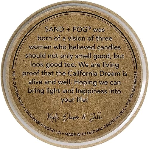 Sand + Fog Scented Candle - Winter White – Additional Scents and Sizes – 100% Cotton Lead-Free Wick - Luxury Air Freshening Jar Candles - Perfect Home Decor – 12oz