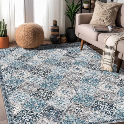 8x10 Washable Area Rug, Non Slip Large Rug for Bedroom Living Room