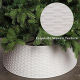Blissun Christmas Tree Ring, 28.5" Plastic Christmas Tree Collar, Christmas Tree Skirt for Artificial Christmas Trees Decoration (Extra Large, White)
