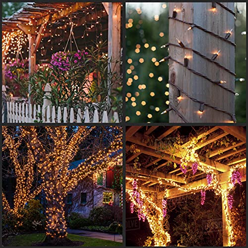 YULETIME 200 Clear Christmas String Lights, 2-Set 33 ft 100 ct Brown Wire | Incandescent Bulbs, End-to-End Connectable, UL Certified, 2-Strand, 200 Total Lights, 66' Total Length, 4" Spacing