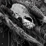 Tapzen Gothic Black and White Tapestry Wall Hanging - Dark Skeleton Horror Aesthetic for Bedroom, Living Room or Dorm (40 x 30 inches)
