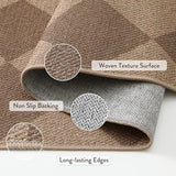 Lahome Checkered Easy Jute Outdoor Runner Rug, 2x6 Kitchen Rugs Washable