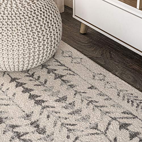 JONATHAN Y Ziri Moroccan Geometric Cream/Gray Runner Rug, 2x8, Bohemian, Scandinavian, Easy-Cleaning for Living Room, Bedroom, Kitchen, Pet Friendly, Non-Shedding (MOH210A-28)