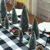 Small Christmas Tree,Mini Christmas Tree, Mini Pine Tree, Bottle Brush Fake Trees with Wooden Base for Tabletop Decorative (Plant Green)