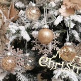 Wironlst Christmas Ball Ornaments Shatterproof Clear Large Plastic Hanging Ball Decorative Baubles Set with Stuffed Delicate Decorations (Multi-Size, Champagne)
