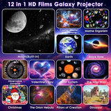 Galaxy Projector for Bedroom Pro Version & Star Projector with Dynamic Meteor White