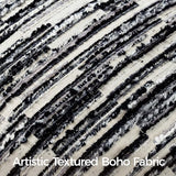Boho Striped Decorative Throw Pillow Covers 22"X22" Set of 2，Black