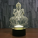 Optical Illusion 3D Buddha Statue Night Light 16 Colors Changing USB Power Remote Control Touch Switch Decor Lamp LED Table Desk Lamp