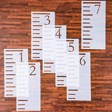 7 Feet Growth Chart Stencil, Kids Height Growth Chart Reusable Ruler Template Painting on Wood, Measuring Kids Height Wall Decor, Rustic Decor for Farmhouse, 7 Pieces