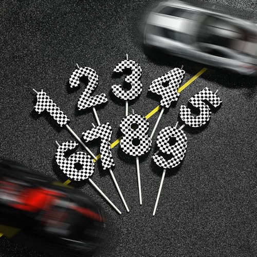 PHD CAKE 2.76 Inch Number 3 Racing Birthday Candles, Cool Racing Themed Number Candles, Cake Number Candles, Party Celebration, Style Candle