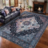 Tangsoo 5x7 Washable Area Rugs for Living Room, Vintage Indoor Non Slip Rug