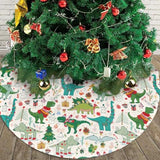 Cute Christmas Dinosaur Christmas Tree Skirt 30 Inches Animal Tree Skirt Xmas Tree Mat Holiday Party Supplies Christmas Tree Decorations
