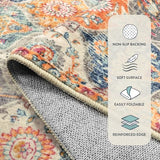 Lahome Moroccan Trellis Washable Rug, 2x3 Kitchen Rugs for Entryway Bathroom, Non-Slip Indoor Door Mat Ultra-Thin, Small Oriental Throw Carpet for Bedroom Entry Elise, Cream/Multi