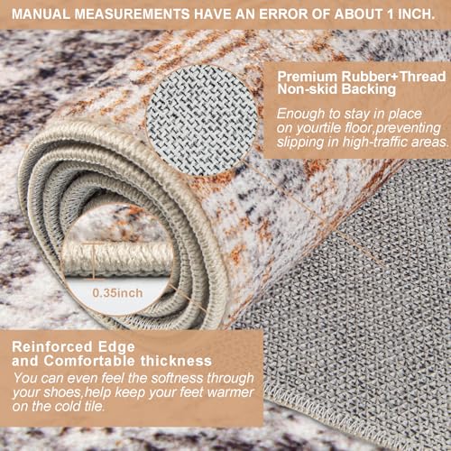 2x6 Washable Runner Rug,Non-Slip Hallway Runner Rug for Kitchen