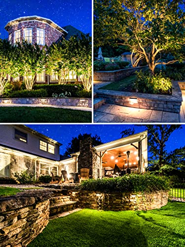 5W Retaining Wall Lights,7 inch LED Hardscape Lighting Low Voltage Landscape Paver Lights 12V 24V Step Lights Outdoor IP66 Waterproof 3000K Soft White Stair Deck Lighting (8 Pack+Connectors)