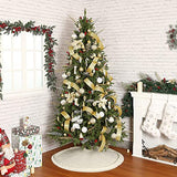 Sattiyrch Knit Christmas Tree Skirt,Luxury Cable Knitted Thick Rustic Xmas Tree Decoration (Cream, 36")