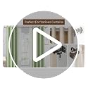 KAMANINA 1 Inch Double Curtain Rods 66 to 120 Inches (5.5-10 Feet), Telescoping Splicing Black Curtain Rod for Windows 54 to 115 Inches, Decorative Curtain Rods with Square Finials