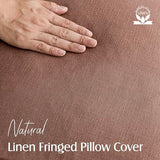Foindtower Decorative Linen Fringe Throw Pillow Covers 22×22 Inch,Rust