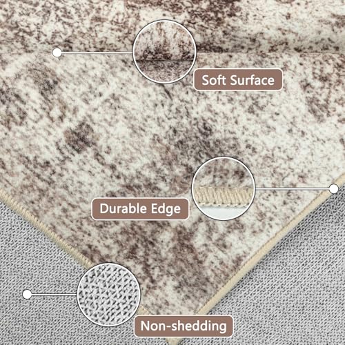 Modern Abstract 3x5 Area Rug, Machine Washable Non-Slip  Foldable Carpet