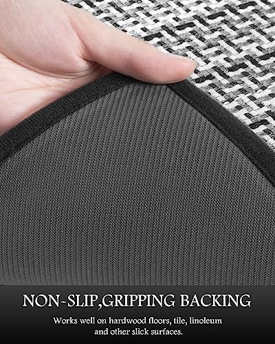 PADOOR Extra Large Kitchen Runner Rugs and Mats 2PCS, 2.5'x6'+20"x32",Black