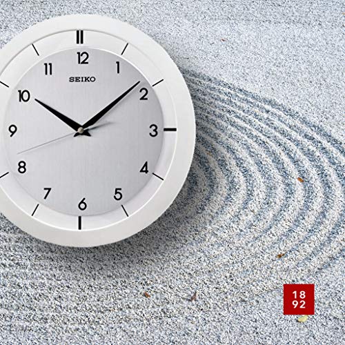 SEIKO QXA520WLH Metal Non Ticking Wall Clock, White, 11 Inch