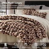 WDCOZY Cheetah Leopard Print Bubble Throw Blanket, Luxury Faux Rabbit Fur Mink Plush Throw for Couch, Sofa and Bed, Soft Fluffy Fuzzy Cozy Blanket for Women, 50x60 inches, Chocolate Brown, 950 GSM