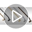 Wrap Around Curtain Rods Black, Blackout Heavy Duty Curtain Pole for Windows 48 to 84 Inch, 1" Decorative Room Darkening Curved Modern Drapery Rod (Matte Black/Unique Design/All Metal)